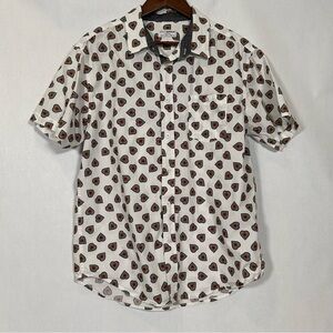 Eighth Avenue Rainbow Hearts Button Down Short Sleeve Shirt Pride